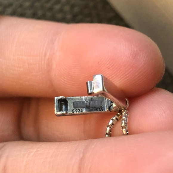 PANDORA Reflection Bracelet w/ Heart & Safety Chain Clip Charm Size: 6.3 " - Picture 8 of 12